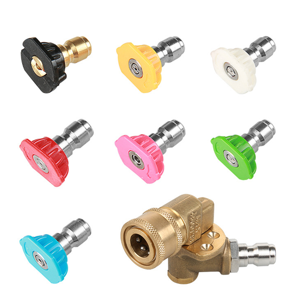 1/4 inch Quick Connect Pivoting Coupler + 7pcs Pressure Washer Nozzle Tips, 501 Original
1/4 inch Quick Connect Pivoting Coupler + 7pcs Pressure Washer Nozzle Tips, 501 Original