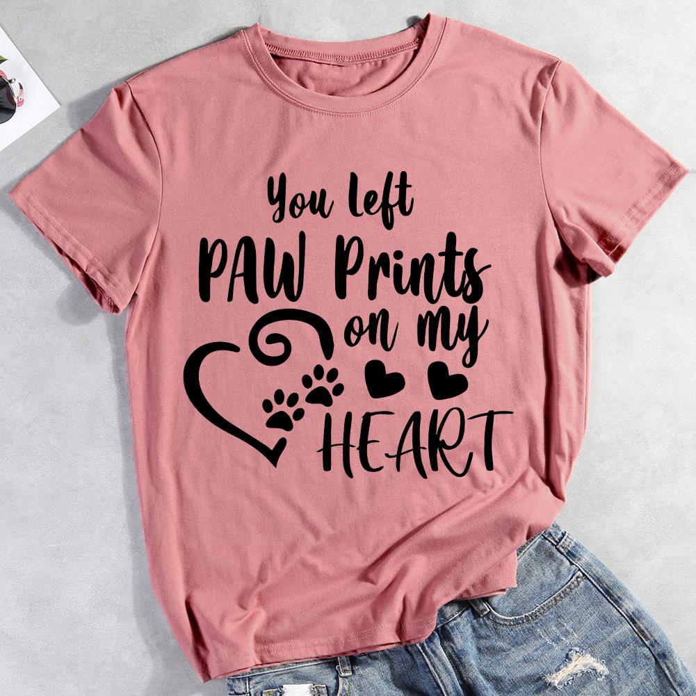 You Left Paw Prints On My Heart  Pet Animal Lover T-shirt Tee -010856-Guru-buzz