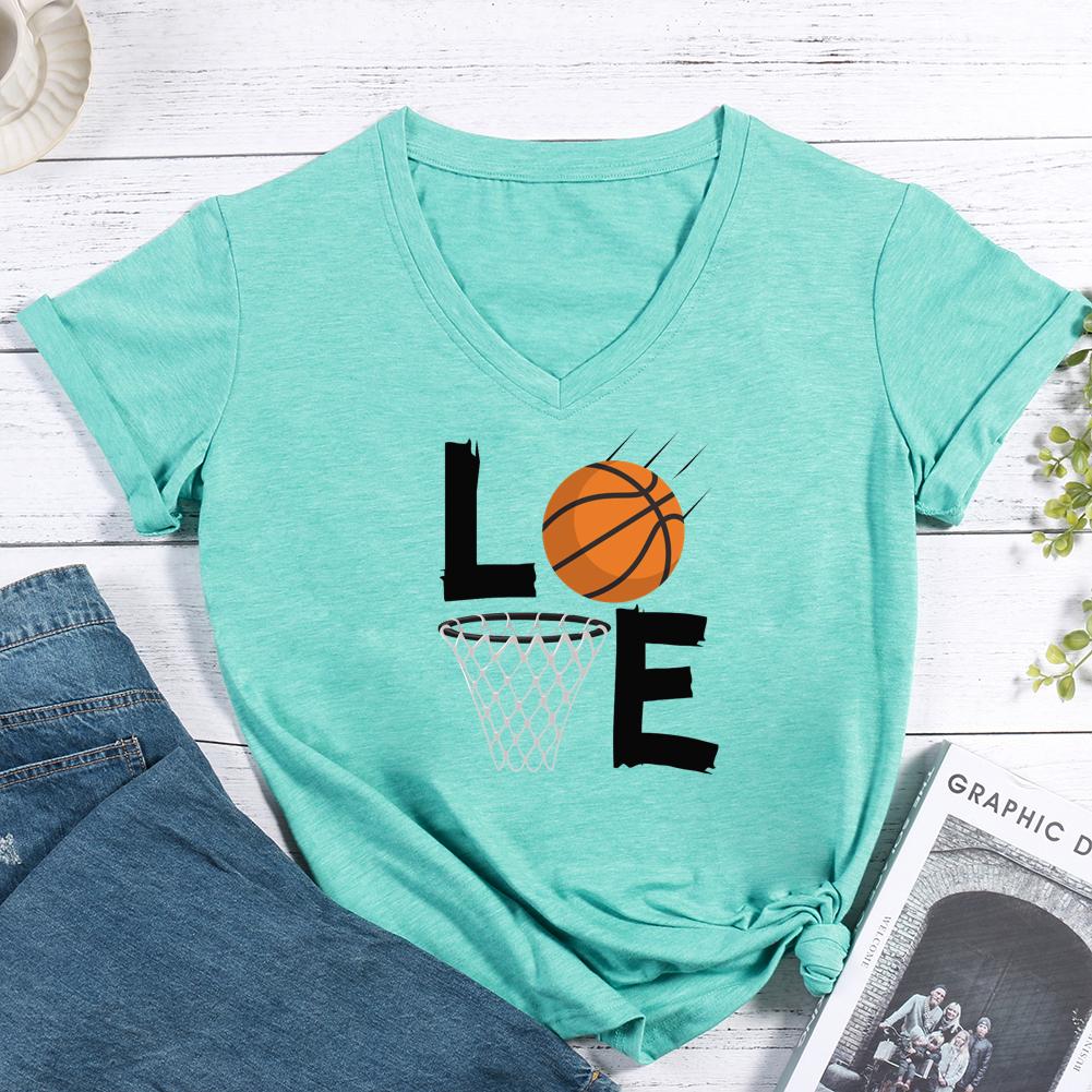 Love Basketball V-neck T Shirt-Guru-buzz