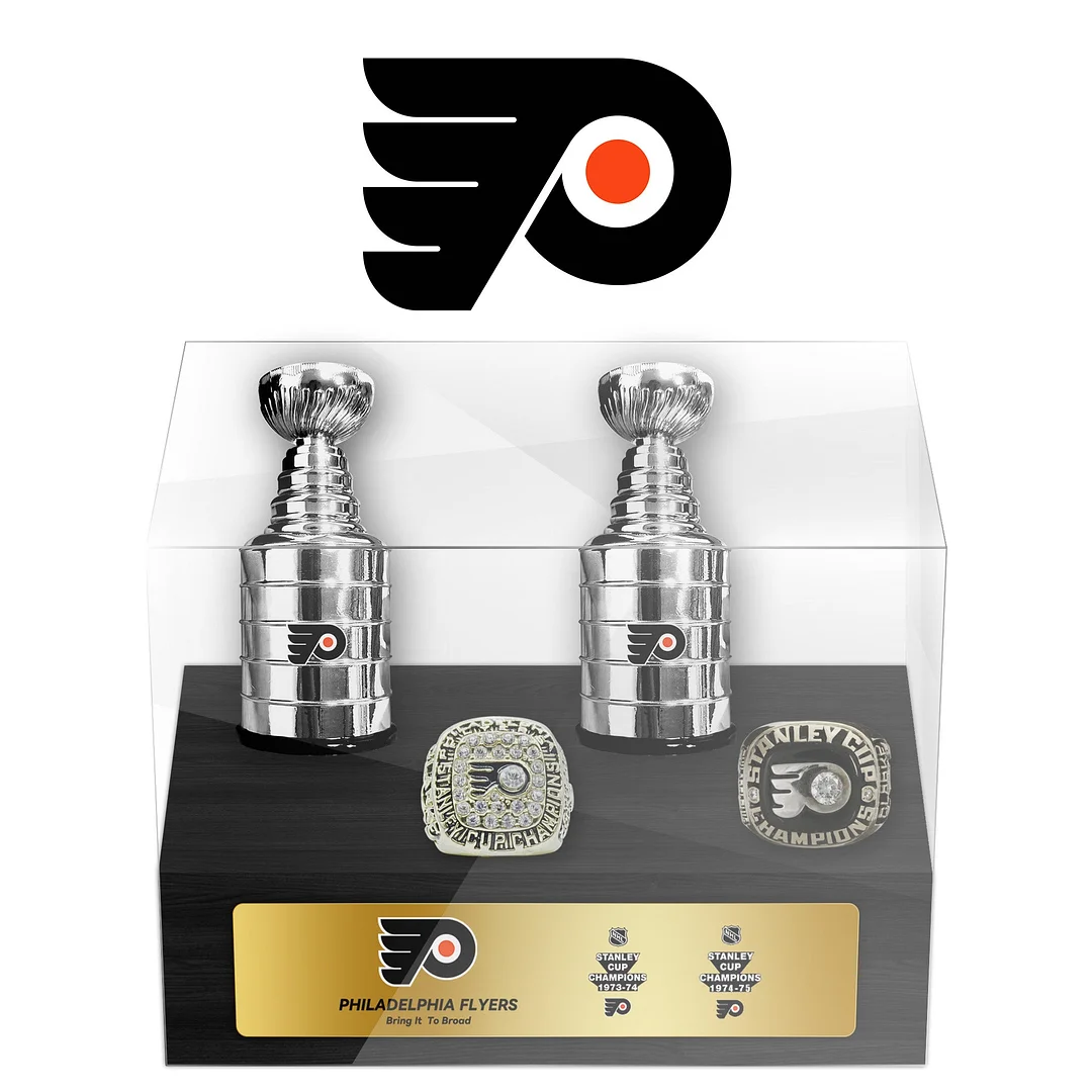 Philadelphia Flyers NHL Trophy And Ring Display Case