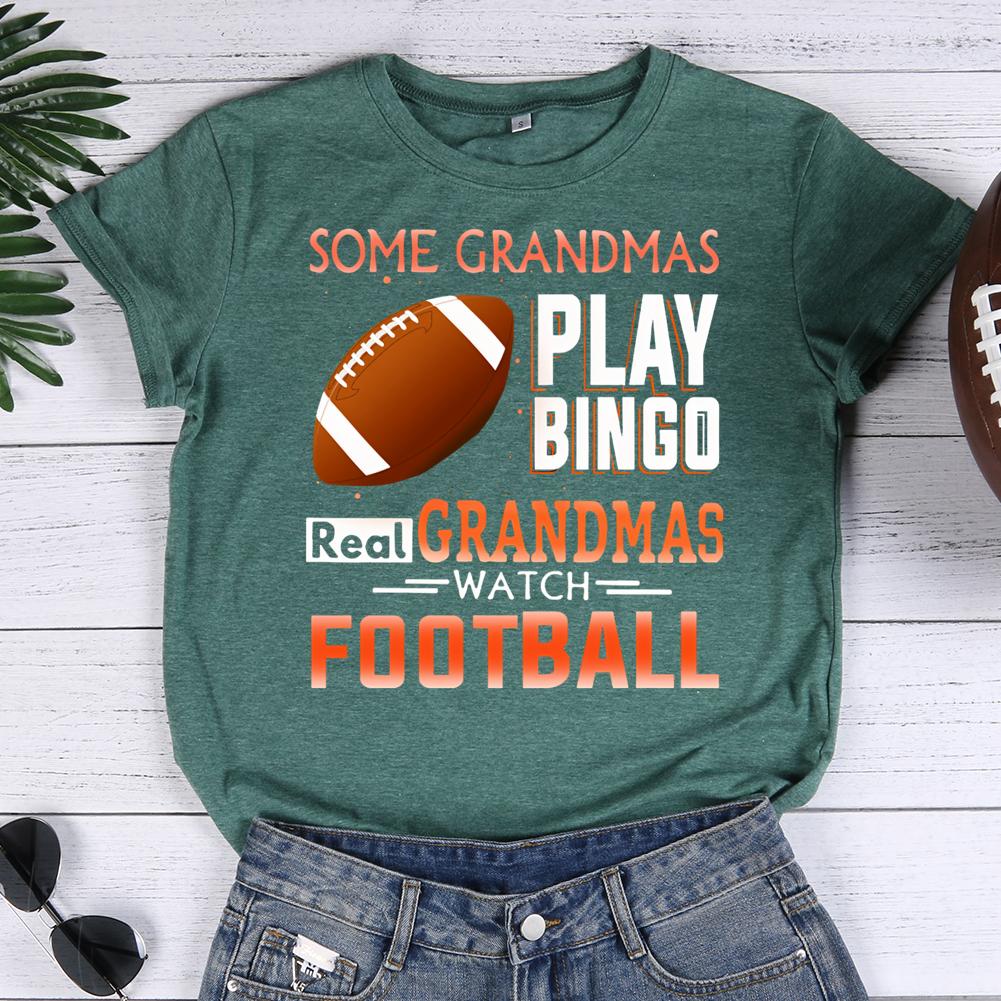 some grandmas play bingo real grandmas watch football Round Neck T-shirt-0020363-Guru-buzz