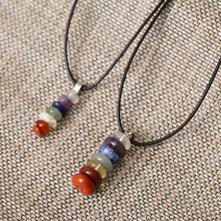 YOY-7 Natural Stones Irregular Bead Pendant Necklace