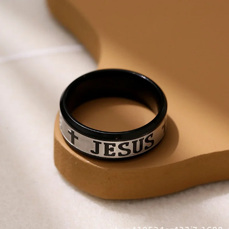 Vintage Jesus Cross Plated Ring