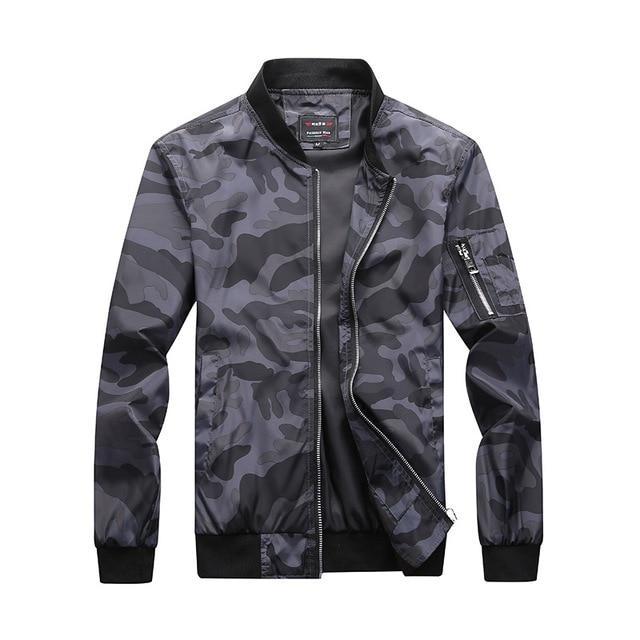 Men Camouflage Coats Camo Outwear Plus Size Bomber Jacket