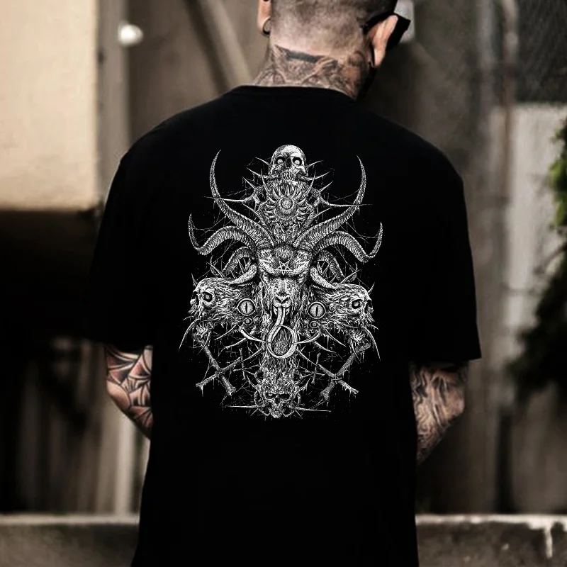 Goat-Headed Devil Printed Men's T-shirt -  