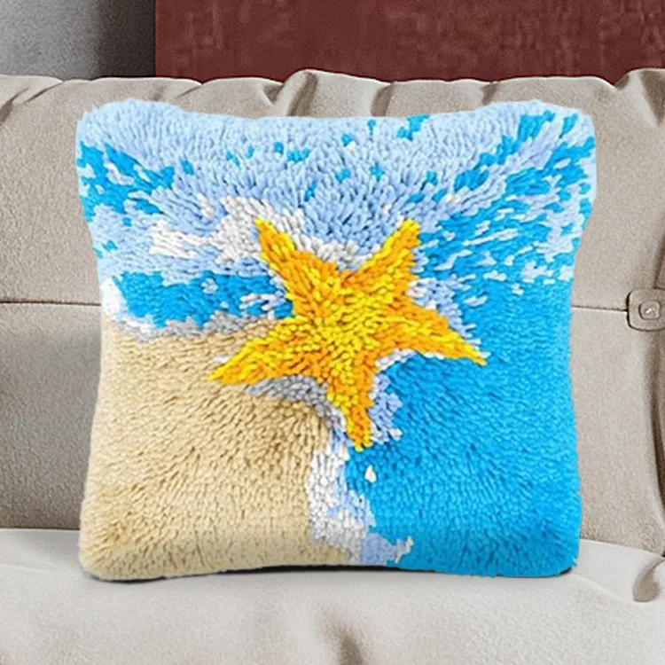 Starfish Beach Pillowcase Latch Hook Kits for Adult, Beginner and Kid veirousa