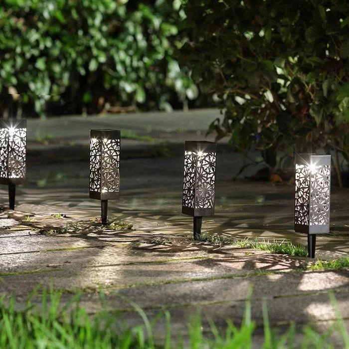 4-Pack: LED Outdoor Waterproof Hollow Solar Garden Lawn lights