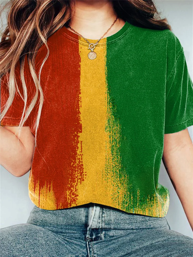 Reggae Music Print Casual Vintage T-Shirt