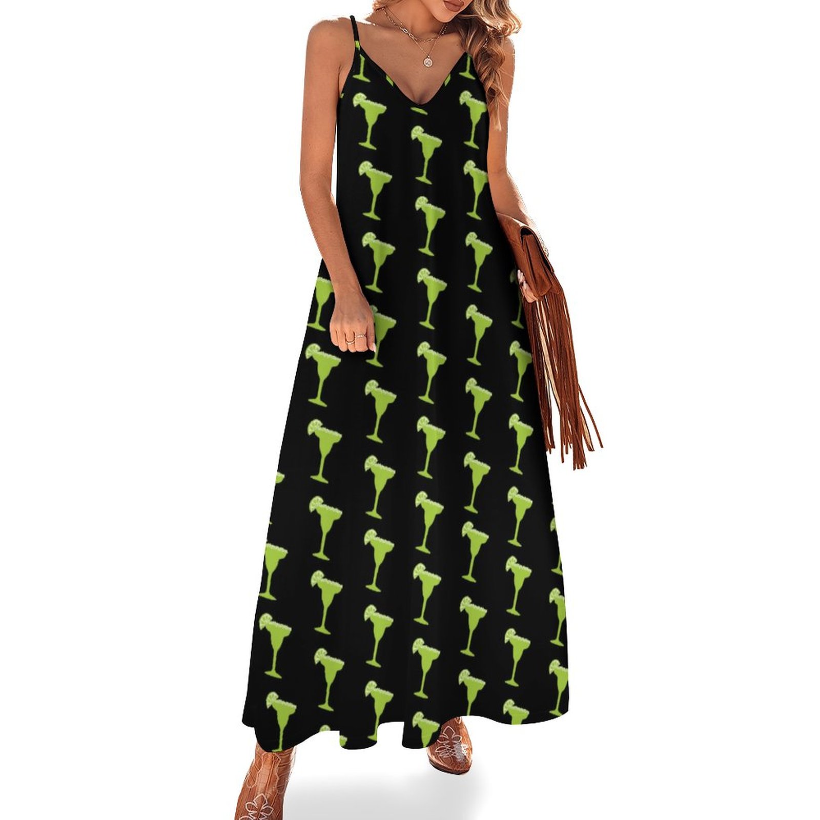 Margarita Women's Casual Strappy V Neck Sleeveless Flowy Loose Long Maxi  Beach Dress Sundress