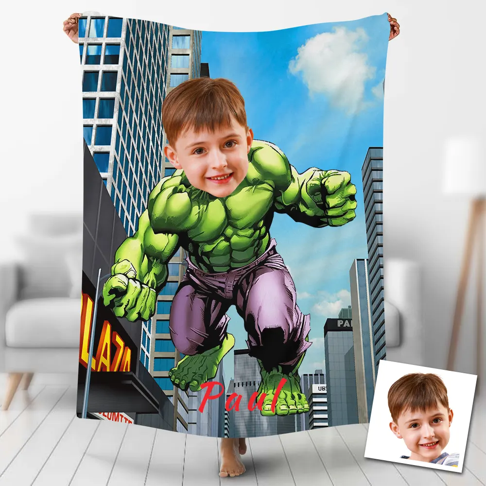 Custom Blankets Personalized Hulk Hot Superhero Blanket