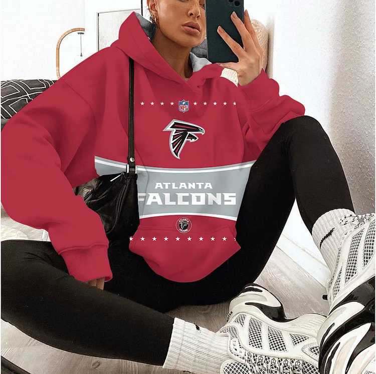 Atlanta Falcons Printed Hooded Pocket Pullover Hoodie