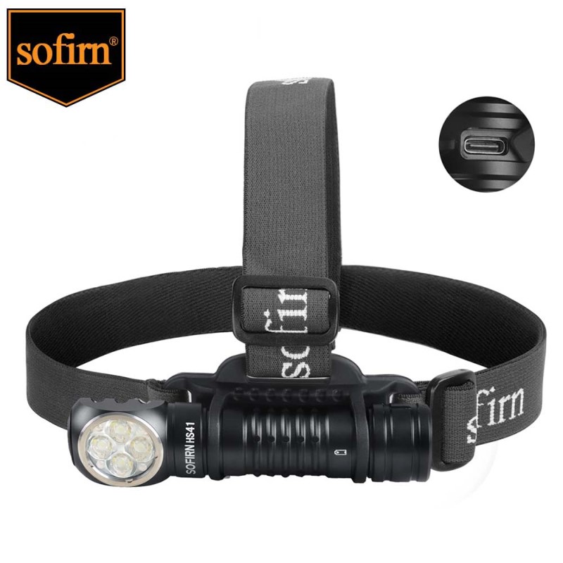 Sofirn HS41 4000 Lumens Rechargeable Headlamp USB C Right Angle