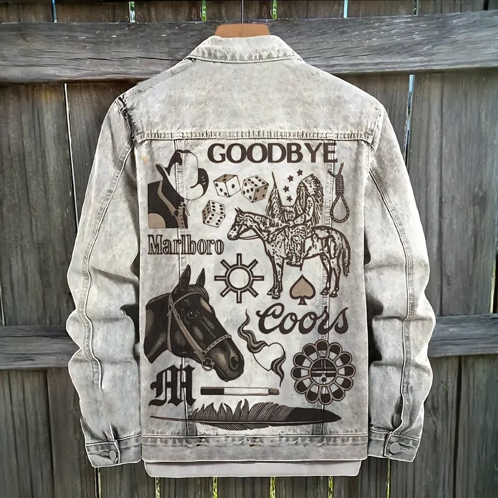 Vintage Western Graphic Denim Jacket