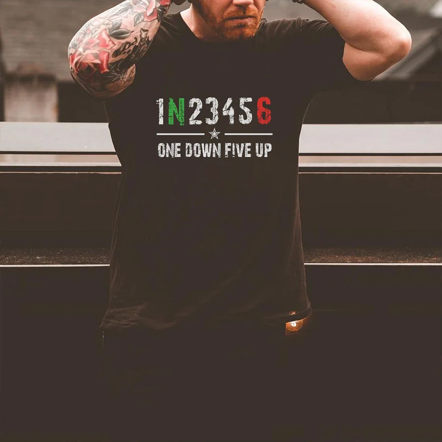1N23456 One Down Five Up Printed Men's T-shirt - Devcarry