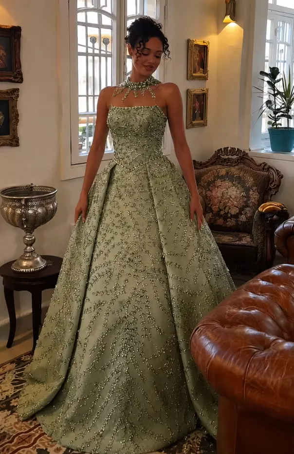 sage green a line prom dress Luxurious Sleeveless Rhinestone Strapless A-Line XY0242 Pink A Line Tulle bestsellingsale An ideal choice for Color:LAVENDER