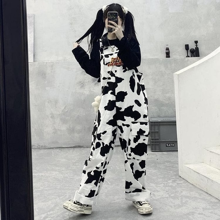 Funny Cute Cow/Checker Overalls SP15663