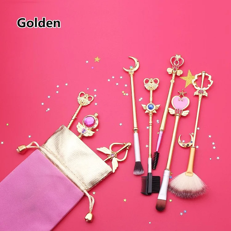 Golden/Light Golden Sailor Moon Makeup Brush Set SP1711357