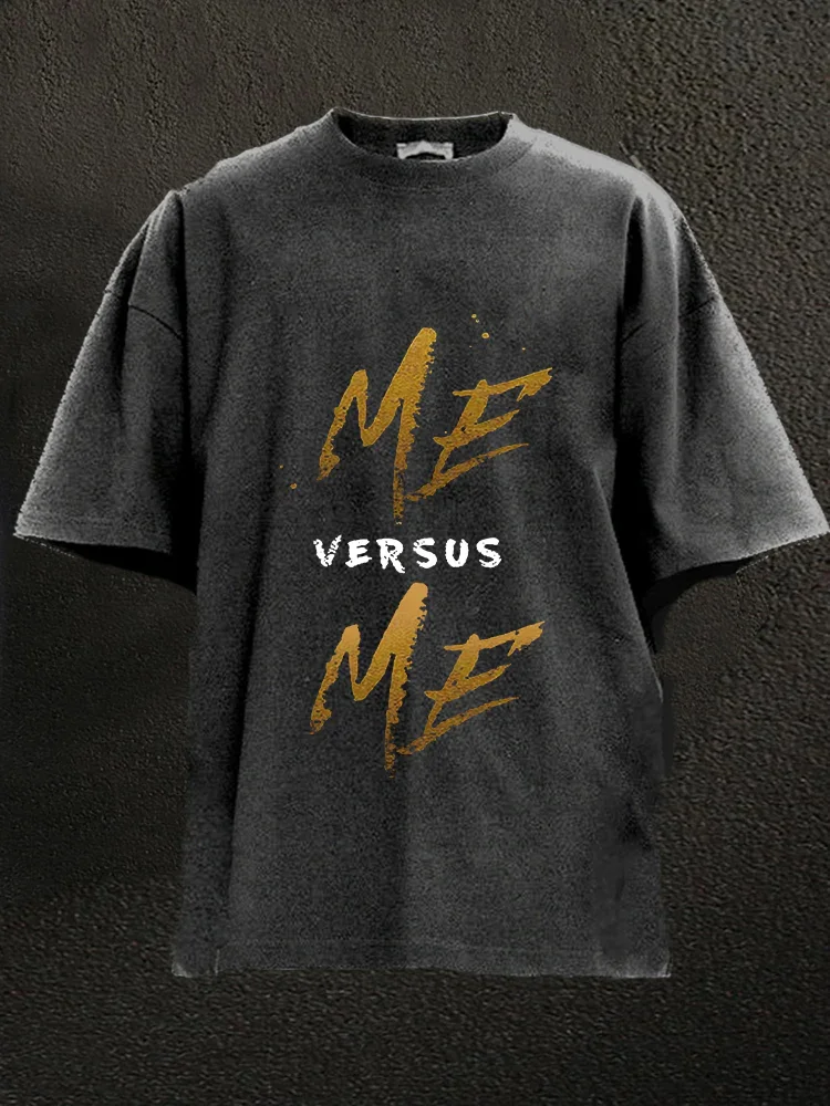 Comstylish Me Versus Me Print Washed GYM T-shirt