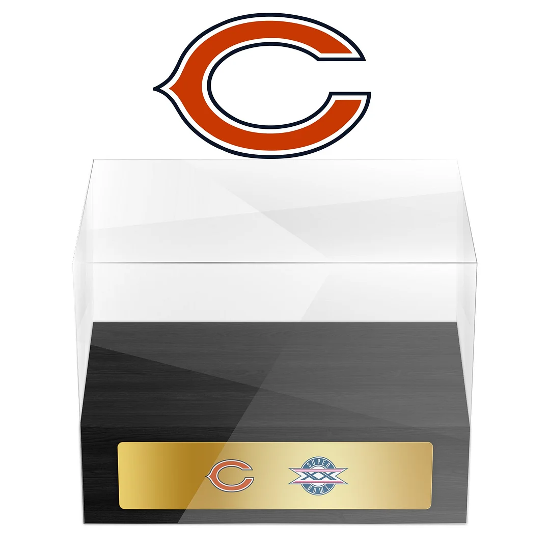 Chicago Bears Super Bowl Championship Trophy Ring Display Case