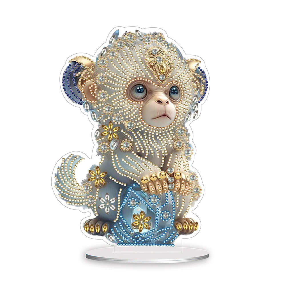 Zodiac Monkey Diamond Painting Desktop Ornament Kit for Office Desktop Decor