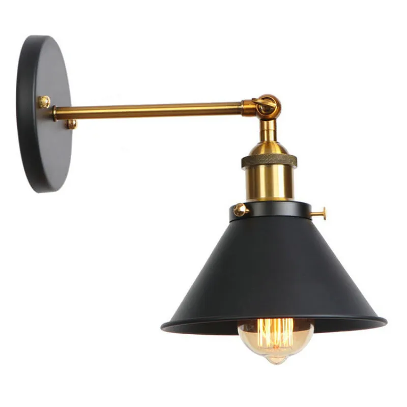 Brady Industrial Vintage Cone Metal Hanging Wall Lamp