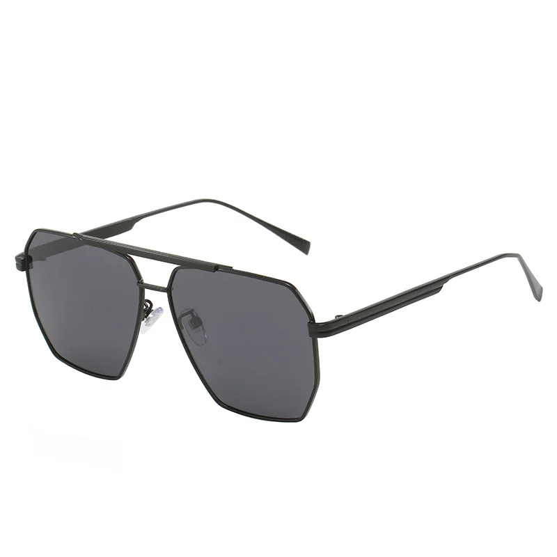 Retro Oversized Square Polarized Sunglasses for Women Men Vintage Shades UV400 Classic Large Metal Sun Glasses-vocosishoes