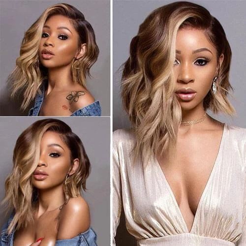 Zaesvini Hair® | New Hairstyles Natural Gradient Mixed Gold Bob Zaesvini