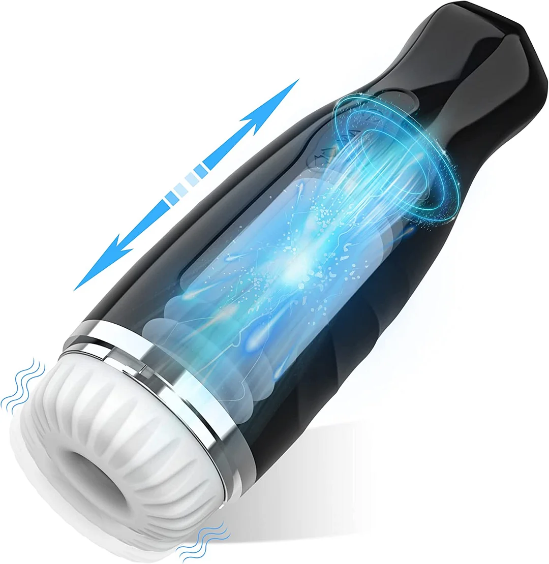 Fully Automatic Telescopic Vibrating Masturbation Cup - Rose Toy