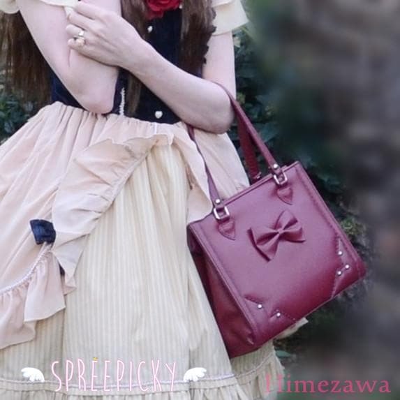 Lolita sweet bow rivet hand bag SP140351