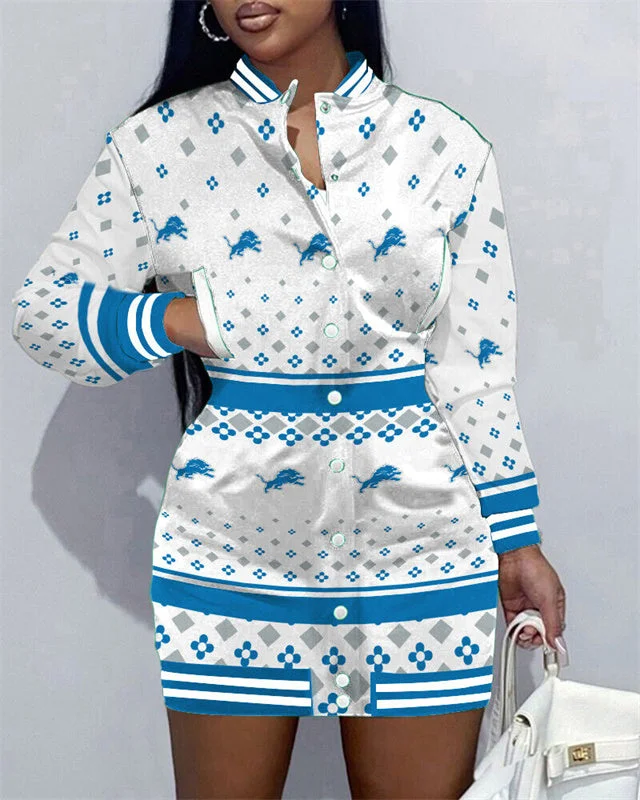 Detroit Lions
Limited Edition Button Down Long Sleeve Jacket Dress