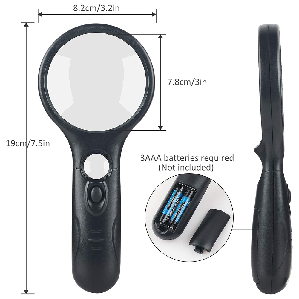 Handheld 3X 45X Illuminated Magnifier Magnifying Glass Aid Reading Loupe, 501 Original
Handheld 3X 45X Illuminated Magnifier Magnifying Glass Aid Reading Loupe, 501 Original