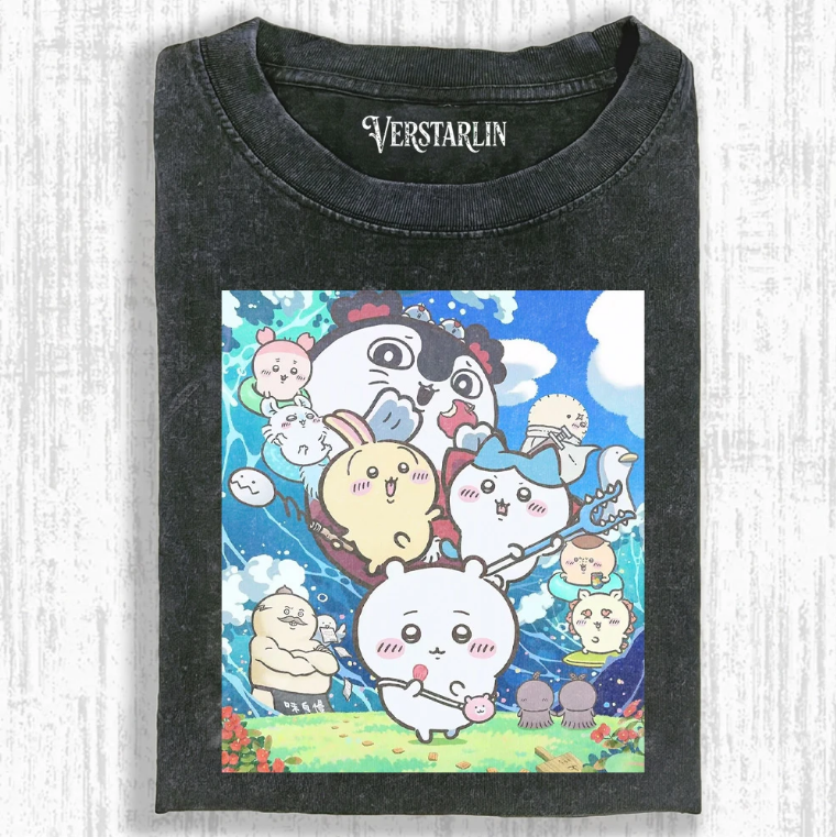 Cute Cartoon Graffiti Print Casual Top