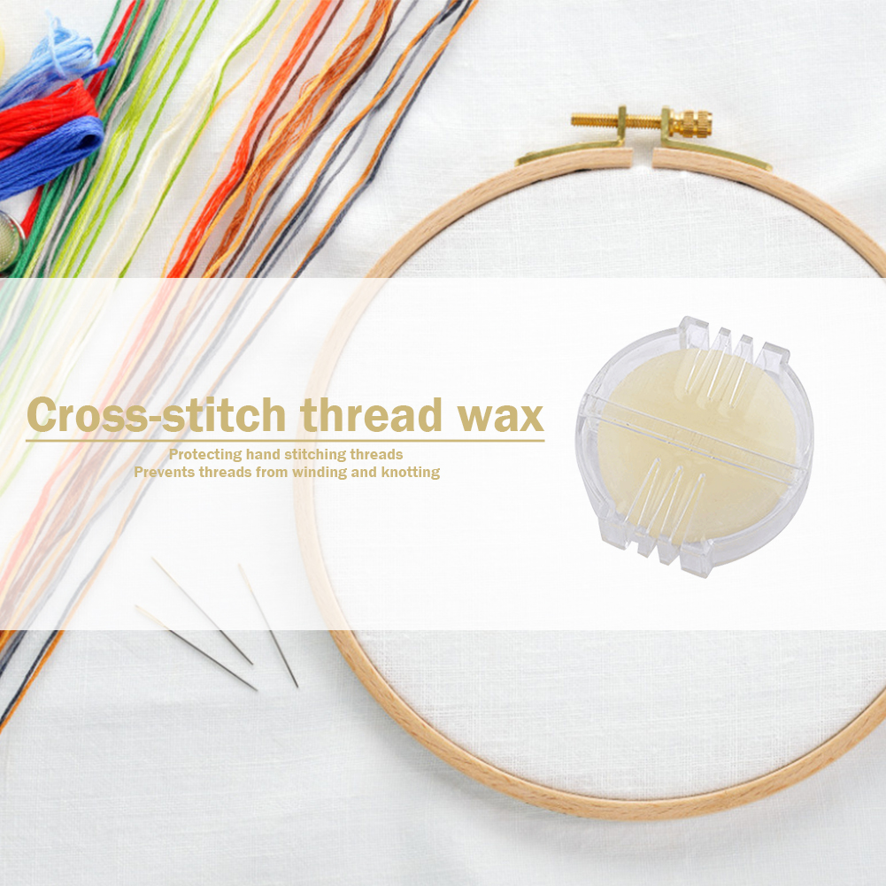 Water-soluble Embroidery Thread Beeswax Block with Box DIY Cross Stitch  Wax-590873