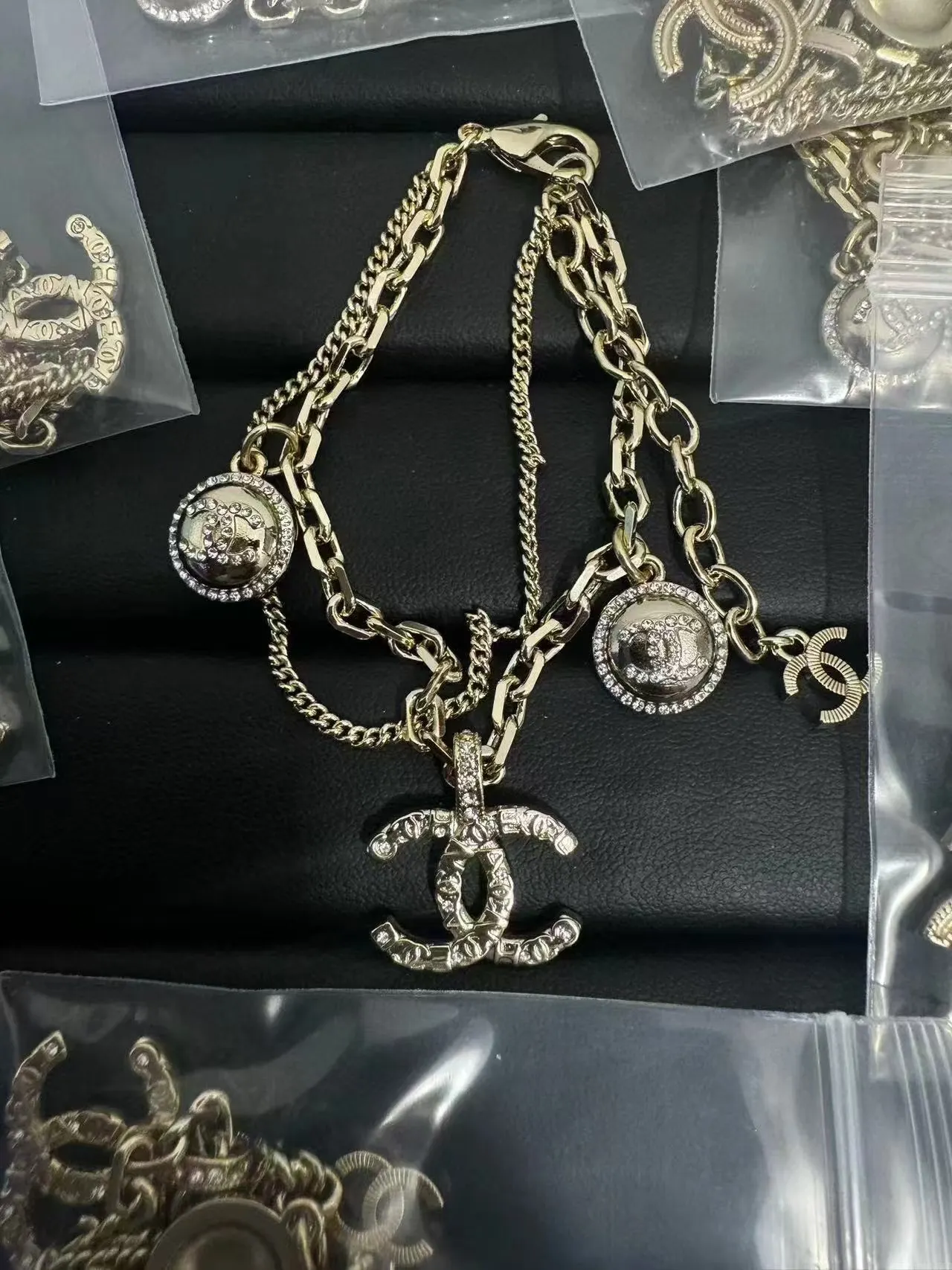 Chanel Two Layered Double C Bracelet