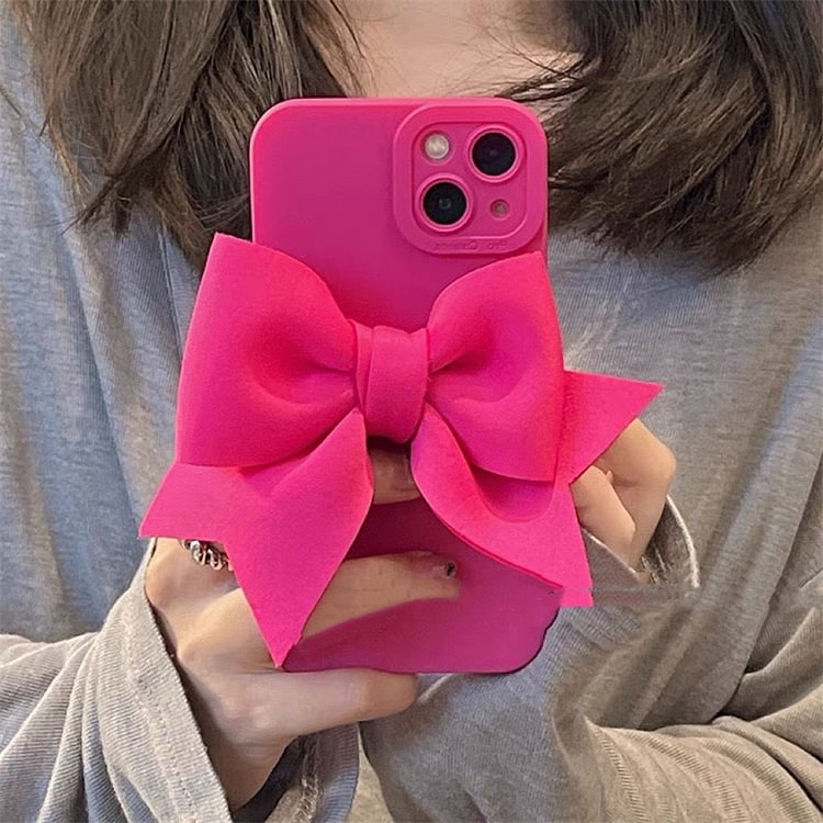 【超かわいい】iPhone ケース 多機種対応 耐久性 蝶結び 保護レンズ 無地