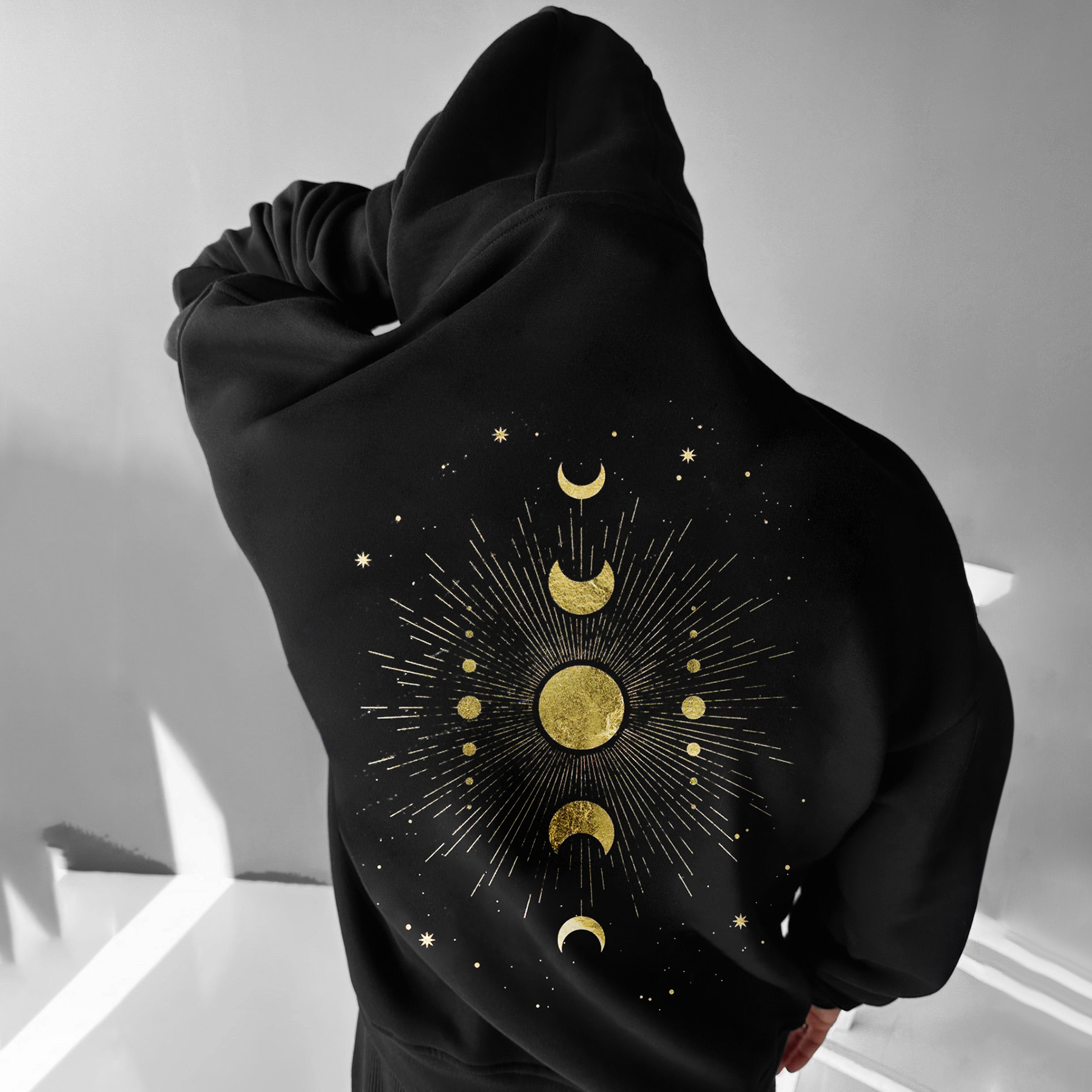 Oversize Sun Moon Stars Hoodie / TECHWEAR CLUB / Techwear