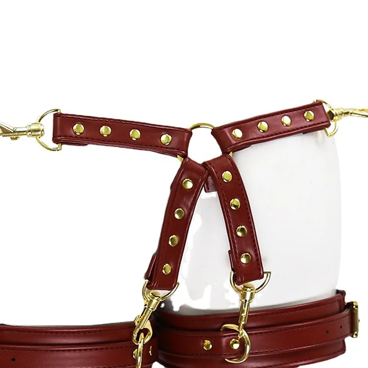 Leather Cross Reverse Back Binding Connection Buckle