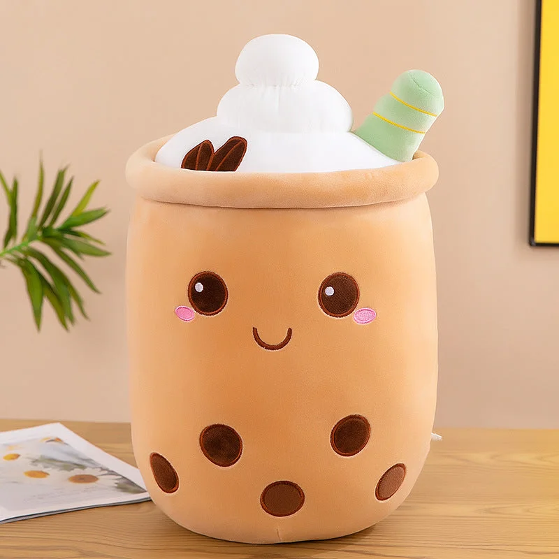 Cuteeeshopp Bubble Tea Plushies Cute Brown Ice-Cream Boba Tea Plushies Kawaii Boba Family For Gift