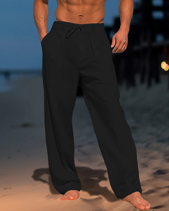 Suitmens Men's Leisure Cotton Linen Trousers 27