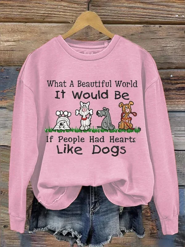 Women's Fashion Dog Lover Printed Sweatshirt