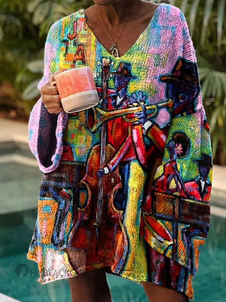 Jazz Music Art Pullover Sweater-1