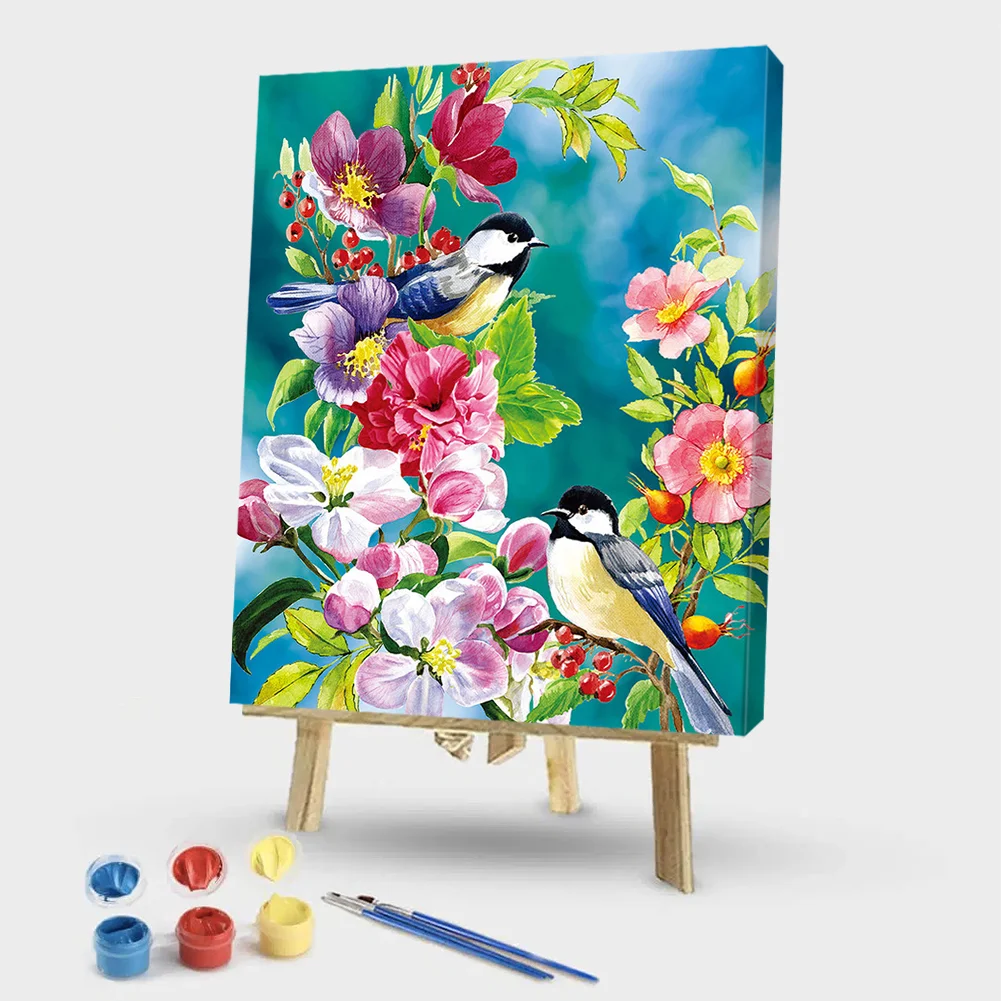 Birds Flowers - Paint by Numbers