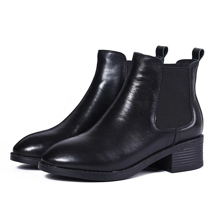 Stunahome Women's Genuine Leather Non-Slip Thick Sole Chelsea Boots shopify Stunahome.com