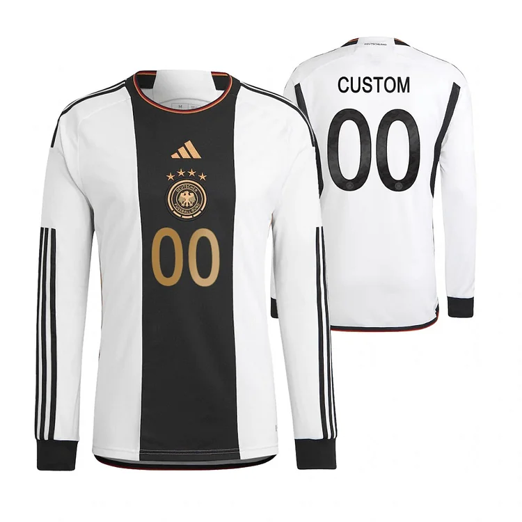 Germany Long Sleeve Home Shirt Kit World Cup 2022  ( Printing Your Name )