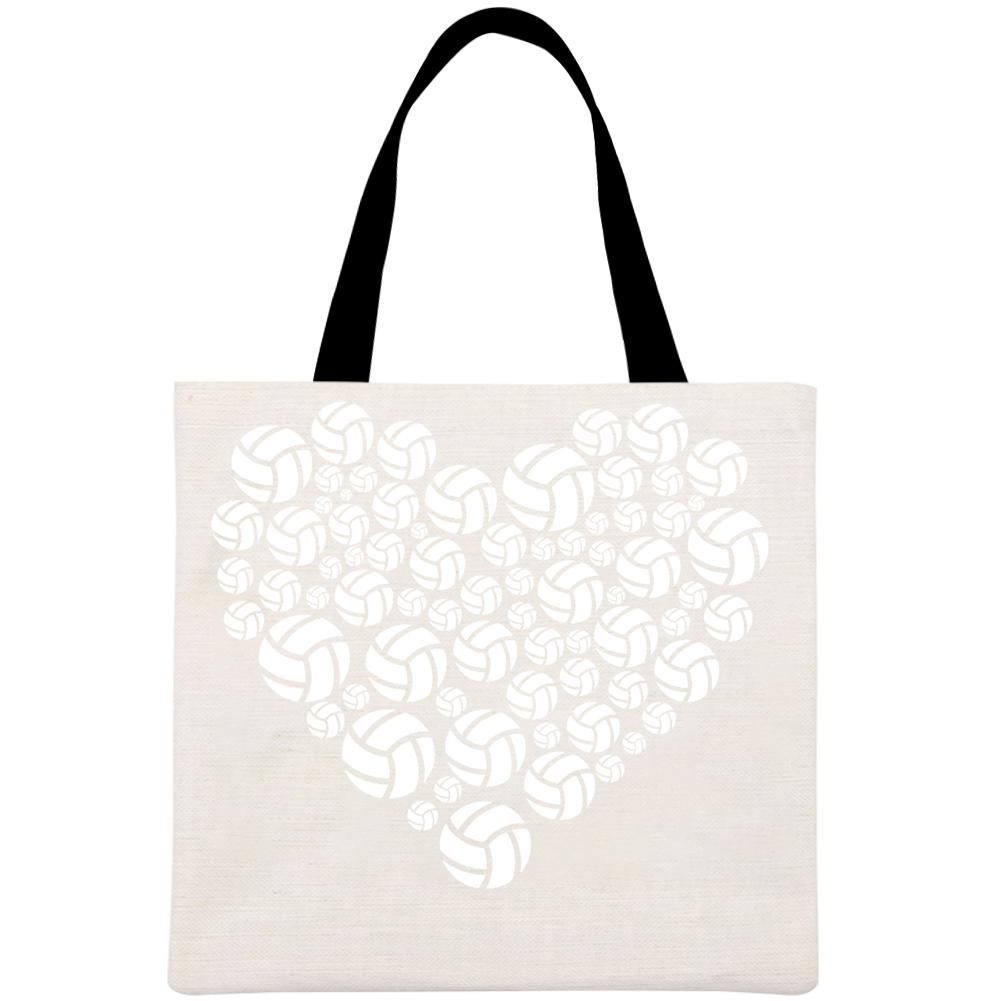 Volleyball Heart Beach Volleyball Printed Linen Bag-Guru-buzz