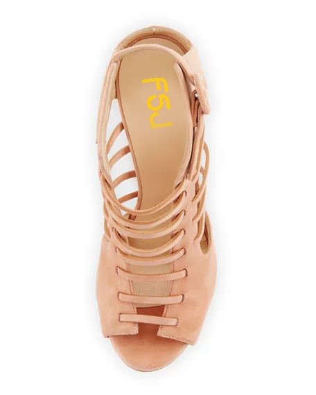 Women's Salmon Strappy Peep Toe Hollow out Stiletto Heels Sandals |FSJ Shoes