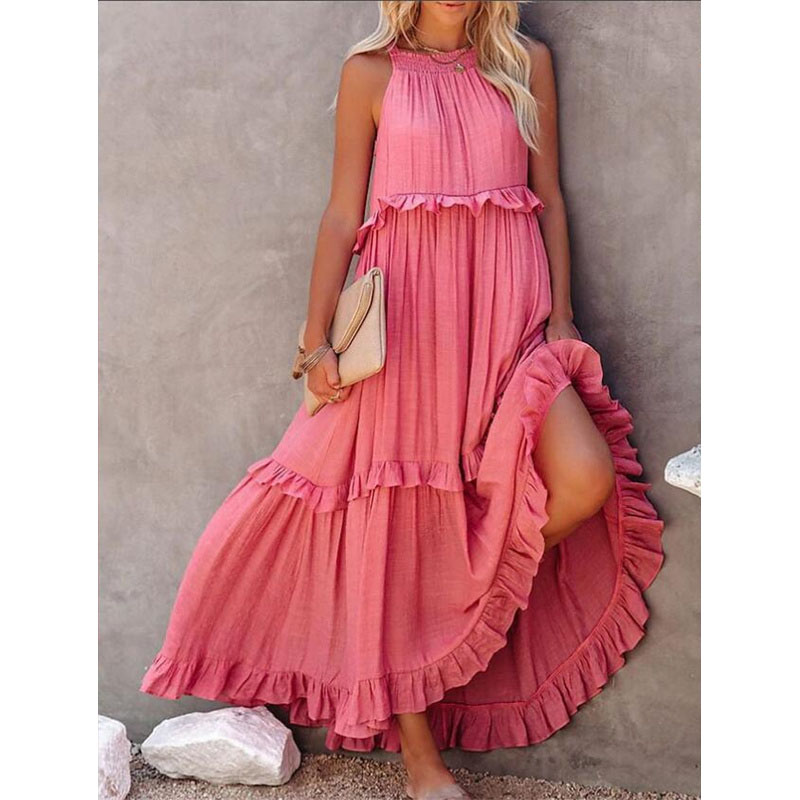 Ruffle Sleeve Tiered Swing Dress main image 1