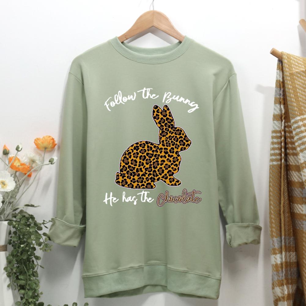 Follow The Bunny He Has The Chocolate Women Casual Sweatshirt-0025073-Guru-buzz