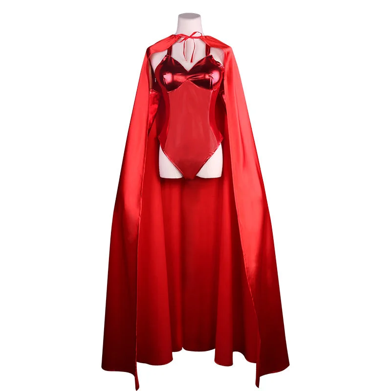 Wanda Maximoff Cosplay Costume Wanda Vision Cloak Jumpsuit Halloween Outfit