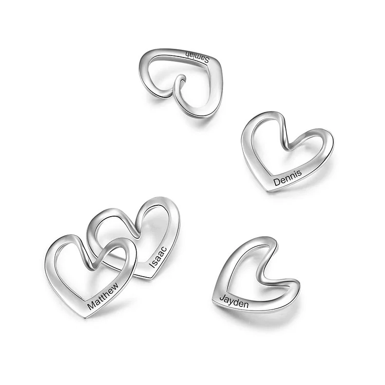 Only Heart Charms Curved 1 Heart Shape Pendant for Bracelet